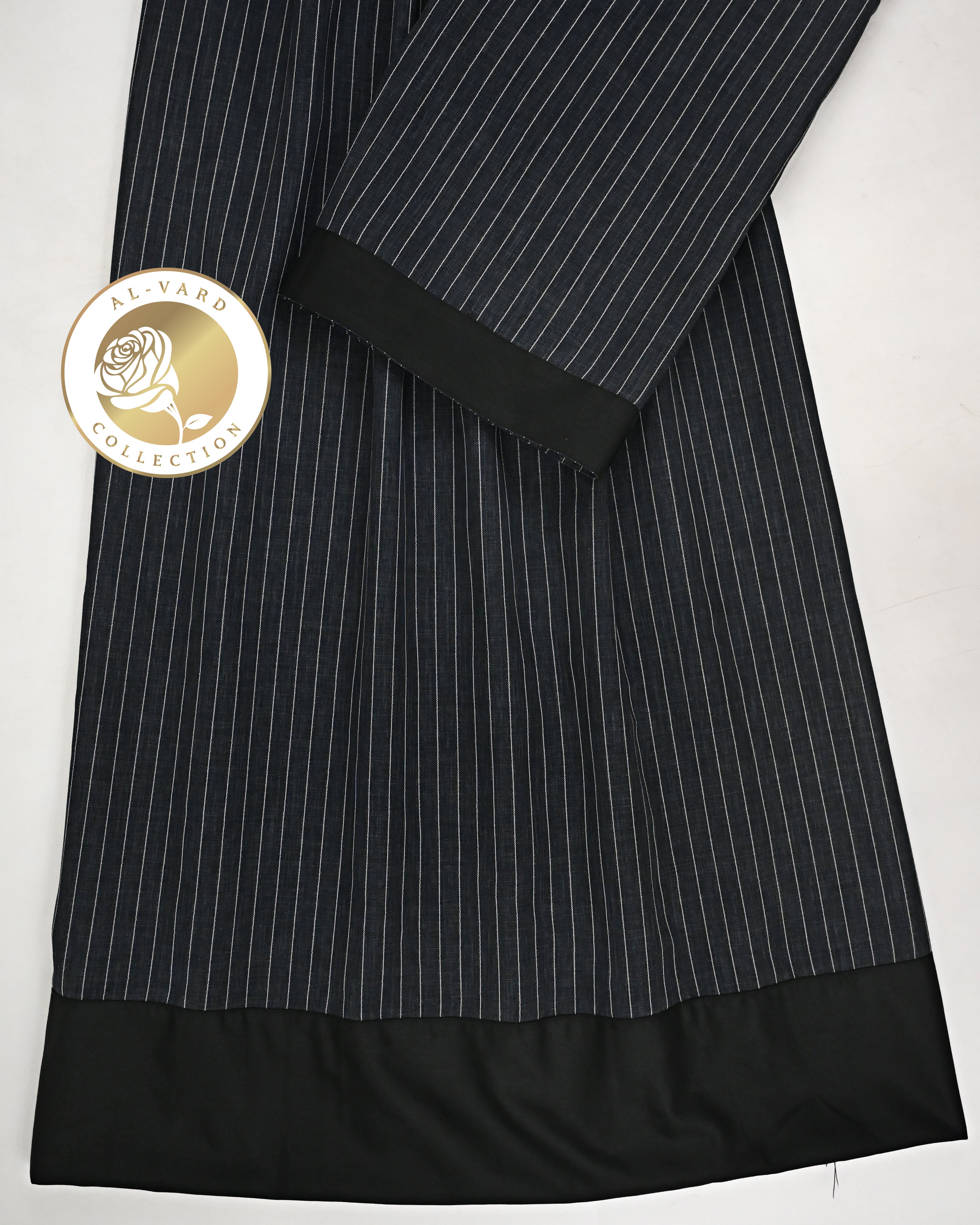 Charcoal Black Lining Ohbat Rida With Black Plain Panel-950/-