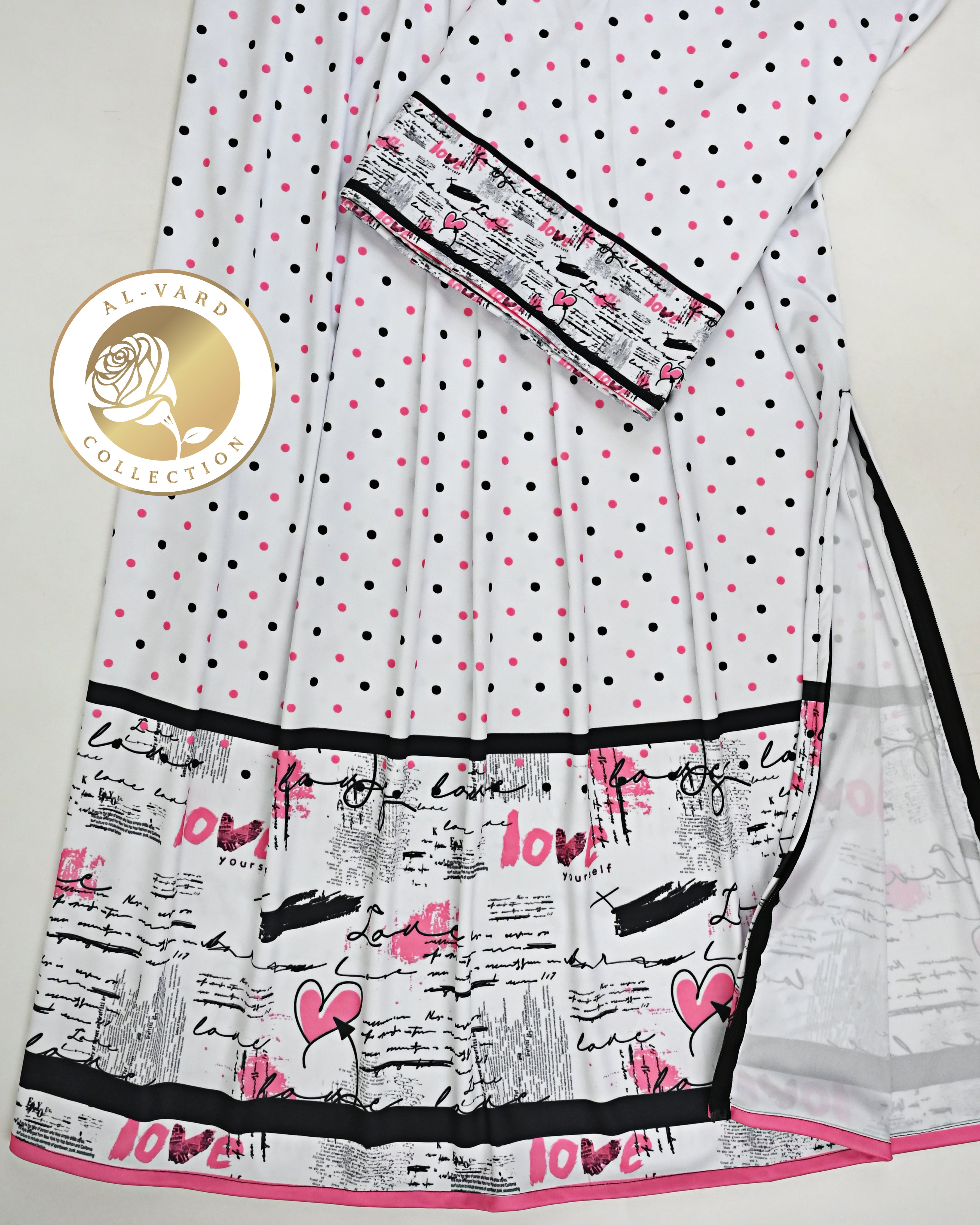 White Based Multi Dots Swim Wear Rida With Smart Printed Panel