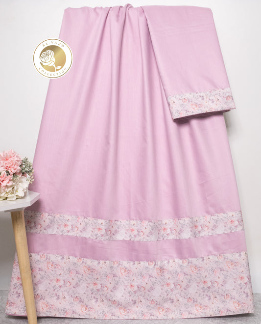 Onion Pink Ohbat Rida With Floral Panel