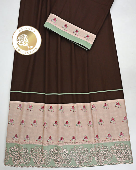 Brunette Brown Rida With Floral Print Panel & Smart Floral Lace