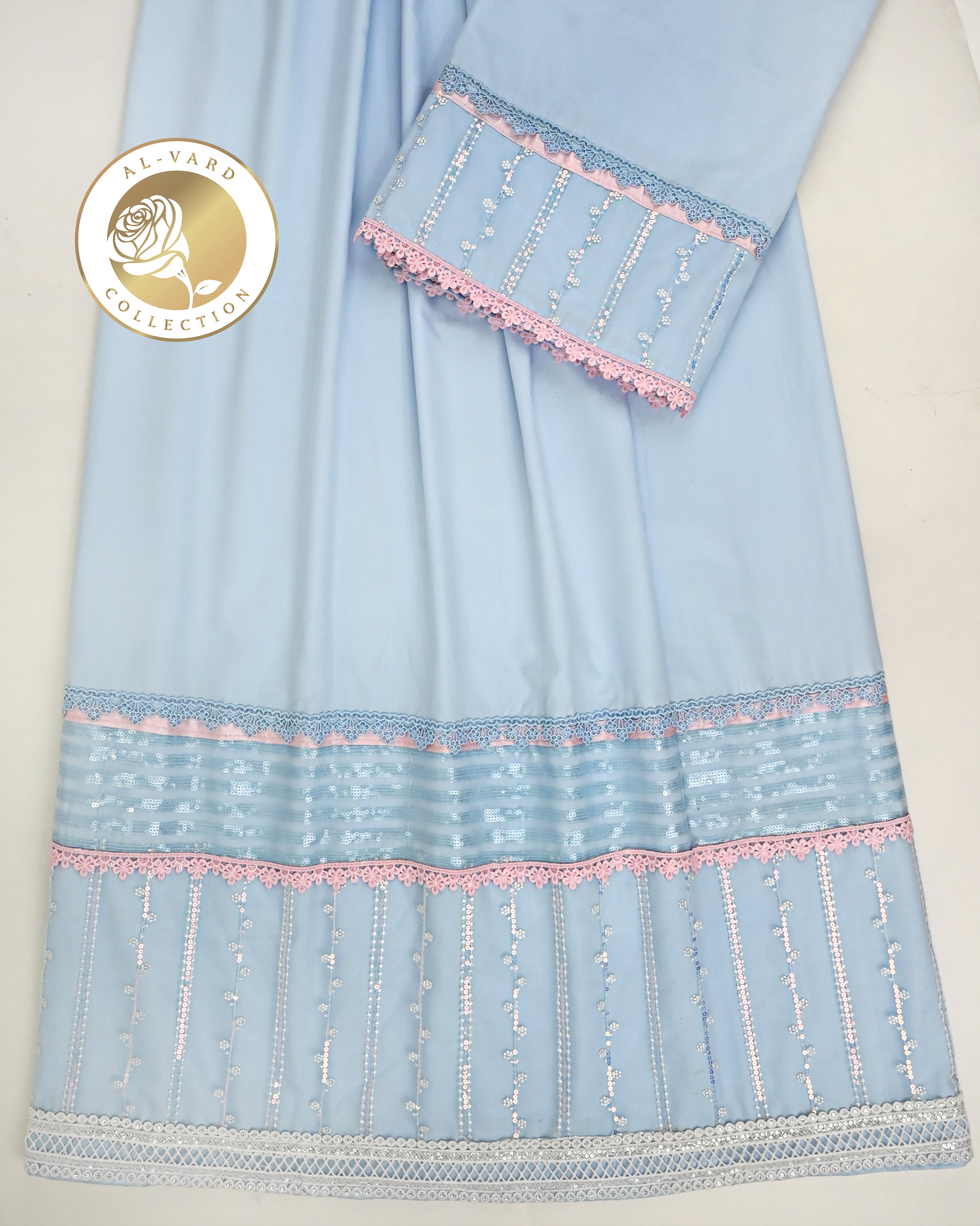 Baby Blue Rida With Smart Floral & Sequence Shining Lacing-1900/-