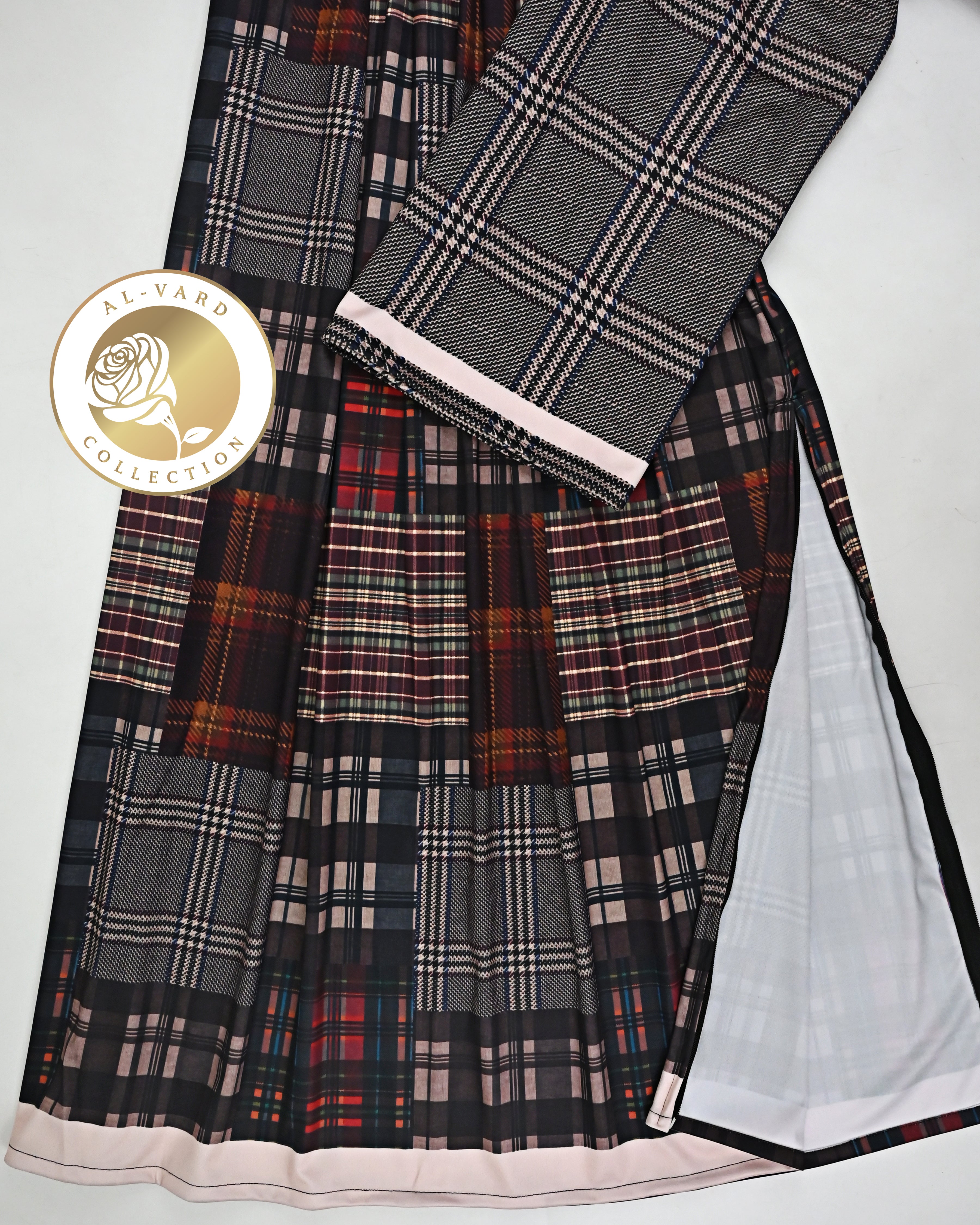 Smart Checks Print Swim Wear Rida With Smart Checks Pardi