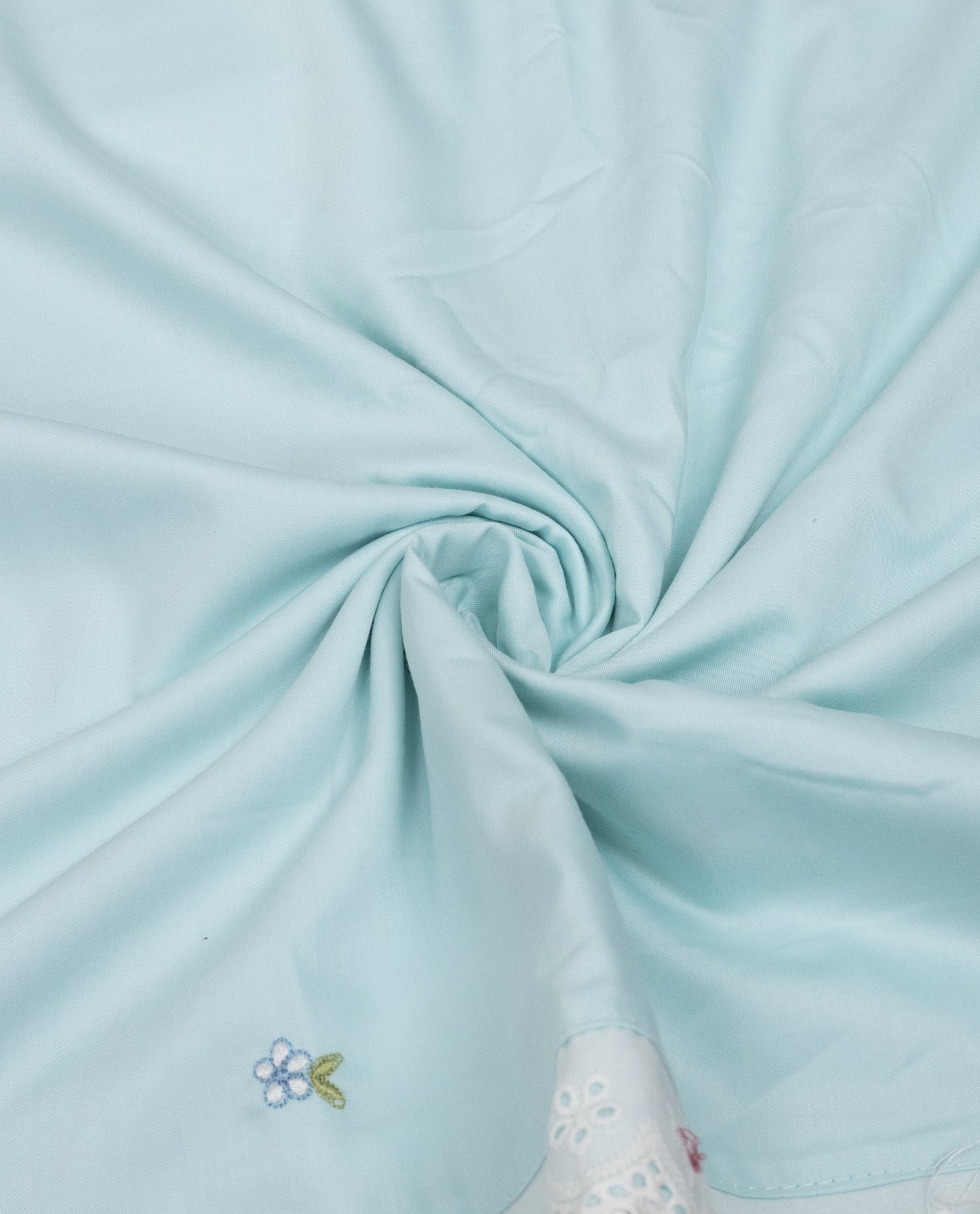 Mint Green Rida With Smart Floral Panel Lace & Smart Floral Applique Work