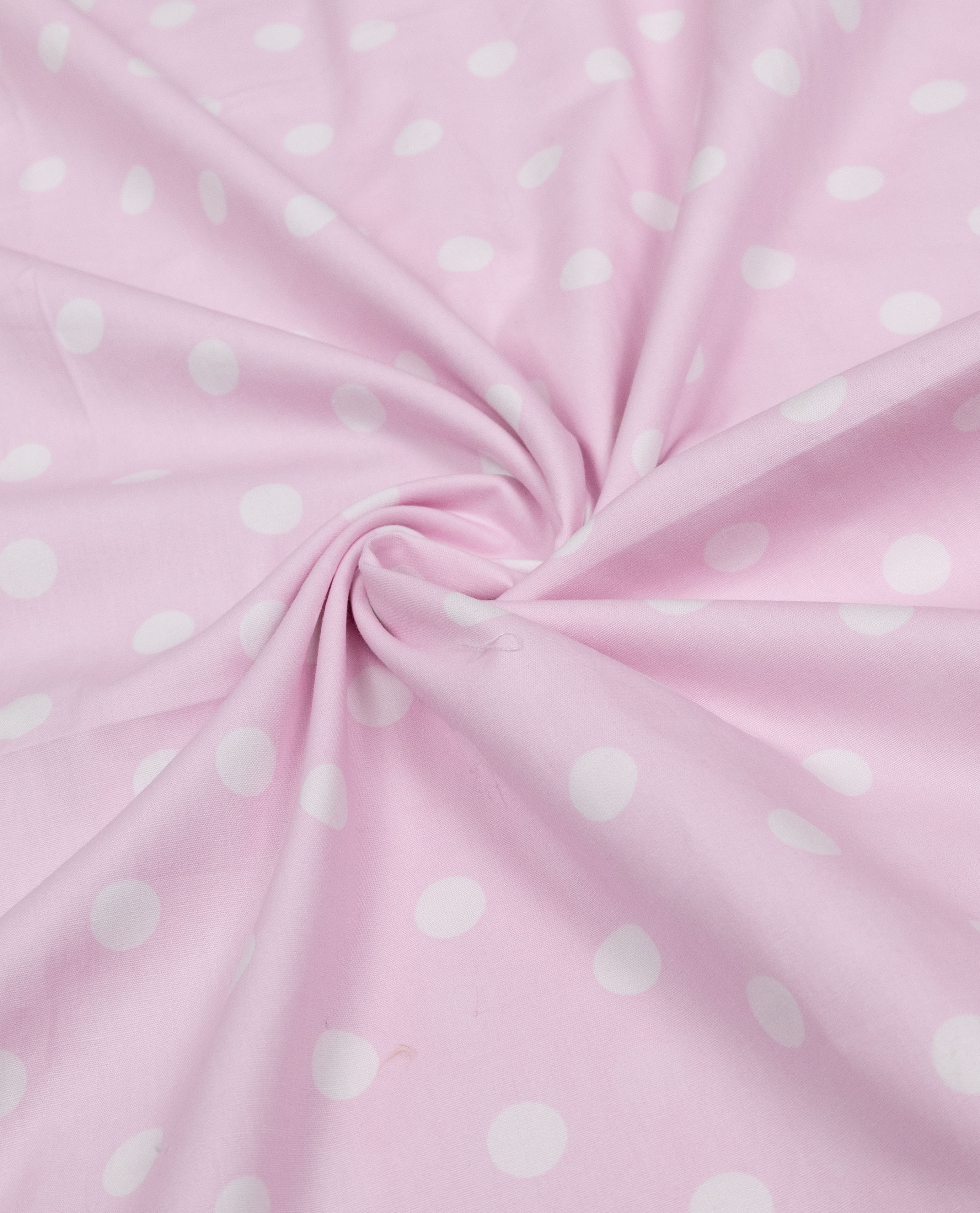 Baby Pink White Polka Dots Rida With Smart Lace Panel & Floral Applique Work