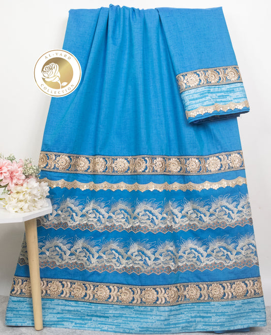 Turquoise Blue Rida With Beautiful & Heavy Lacing