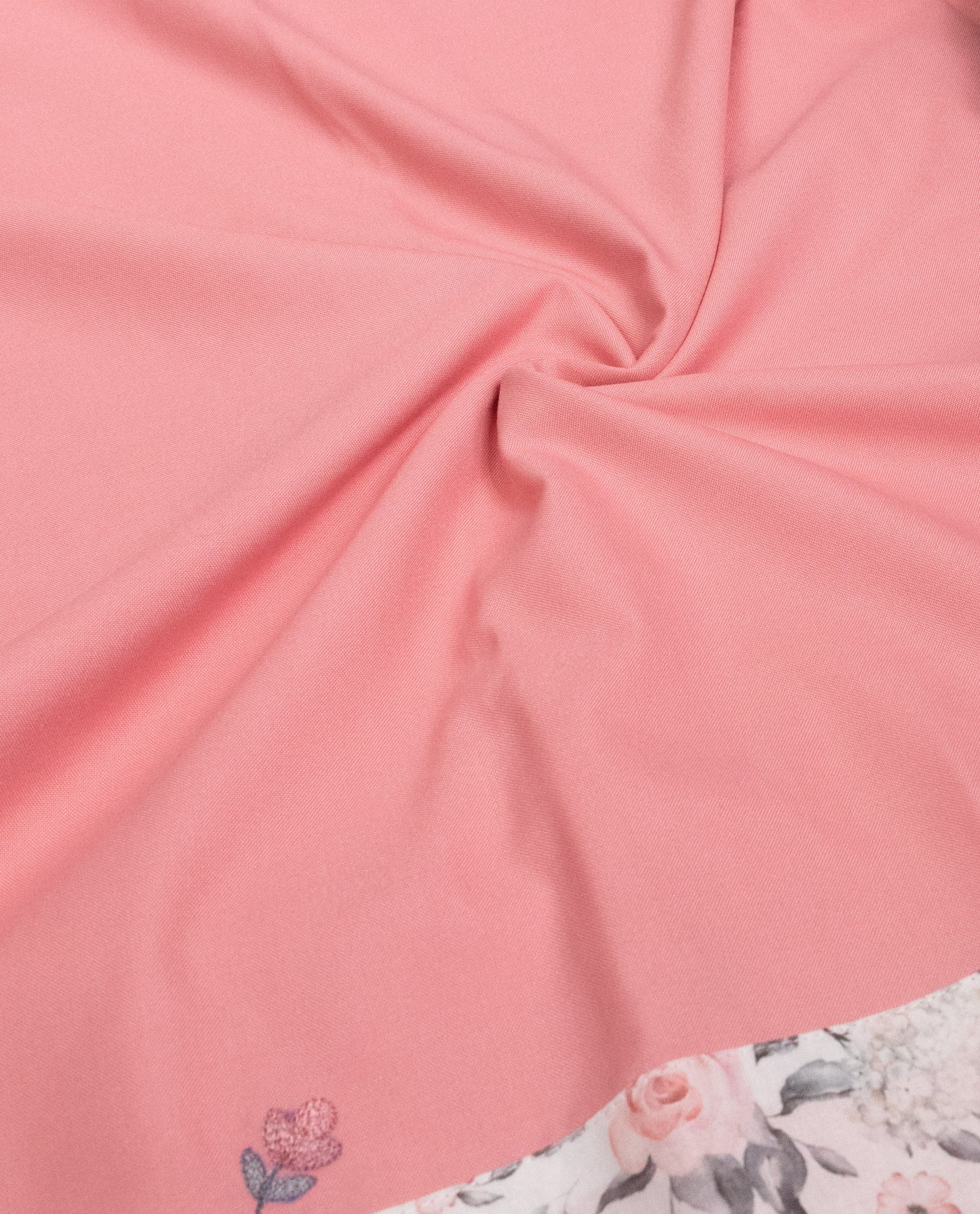 Peachish Pink Rida With Smart Floral Applique Smart Floral Panel