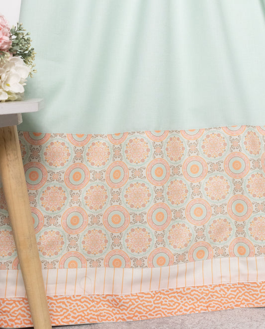 Pistachio Ohbat Rida With Smart Floral Panel
