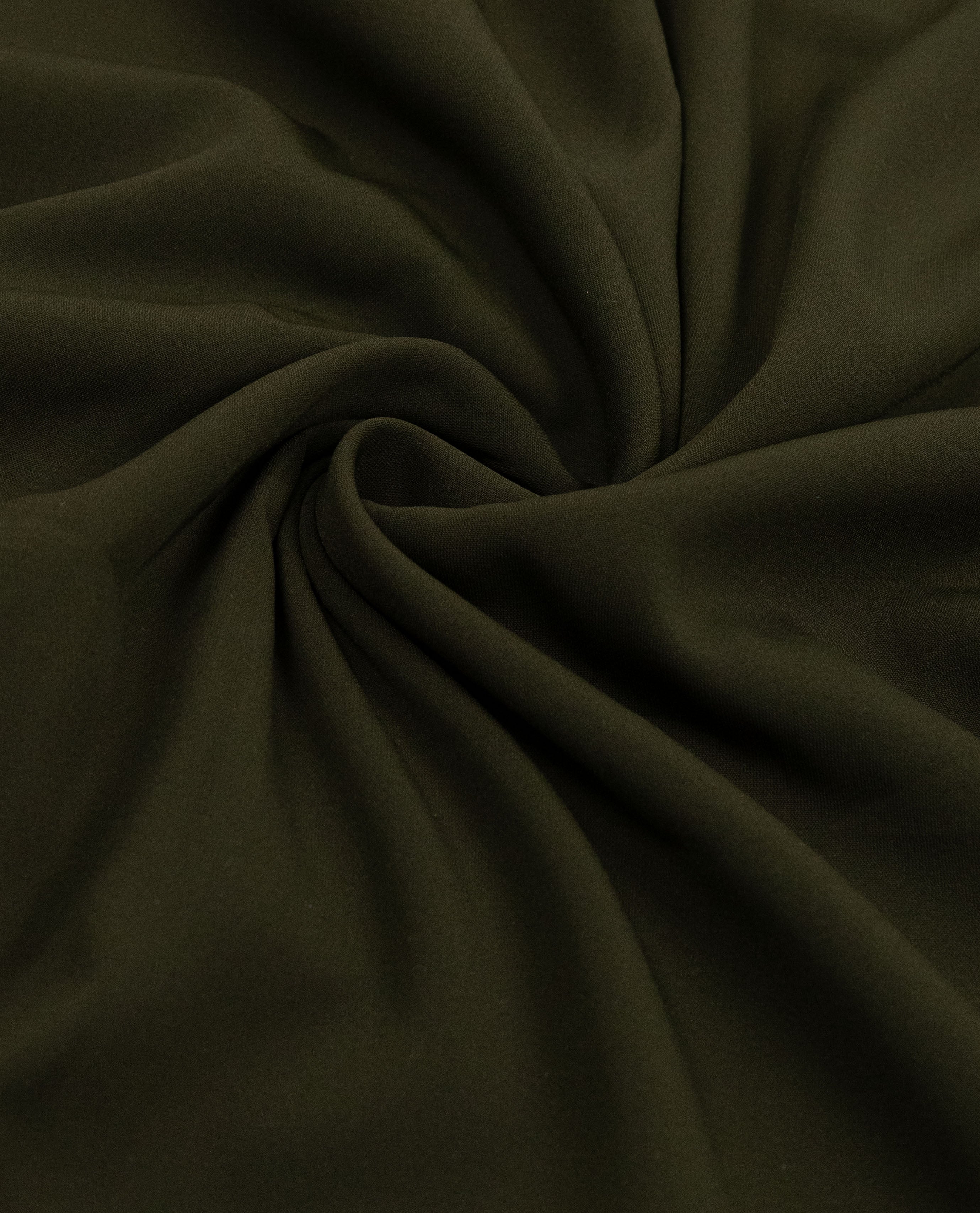 Dark Mehndi Green Rida With Smart Dark Lace & Coffee Panel