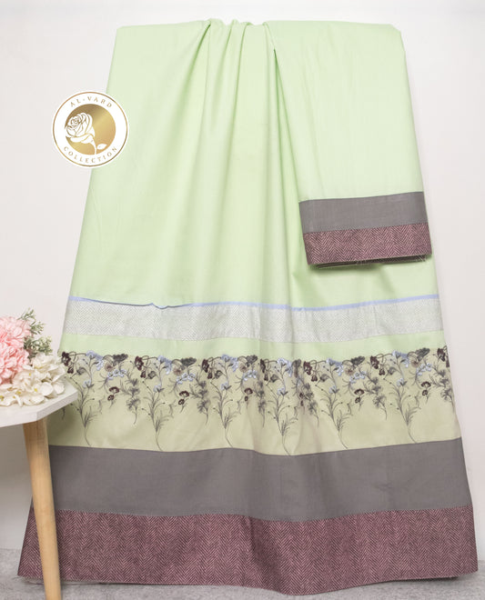 Pistachio Rida With Smart Floral Lace & Smart Plain Panel