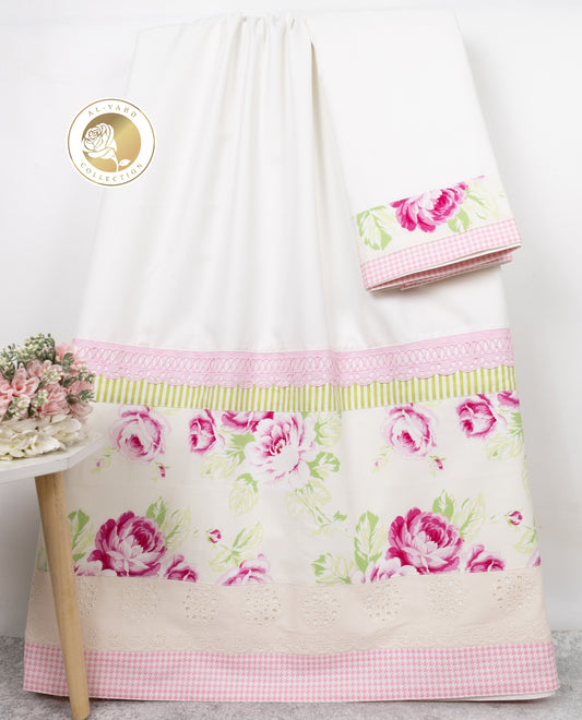 White Rida With Smart Floral Print Panel & Smart Lacing