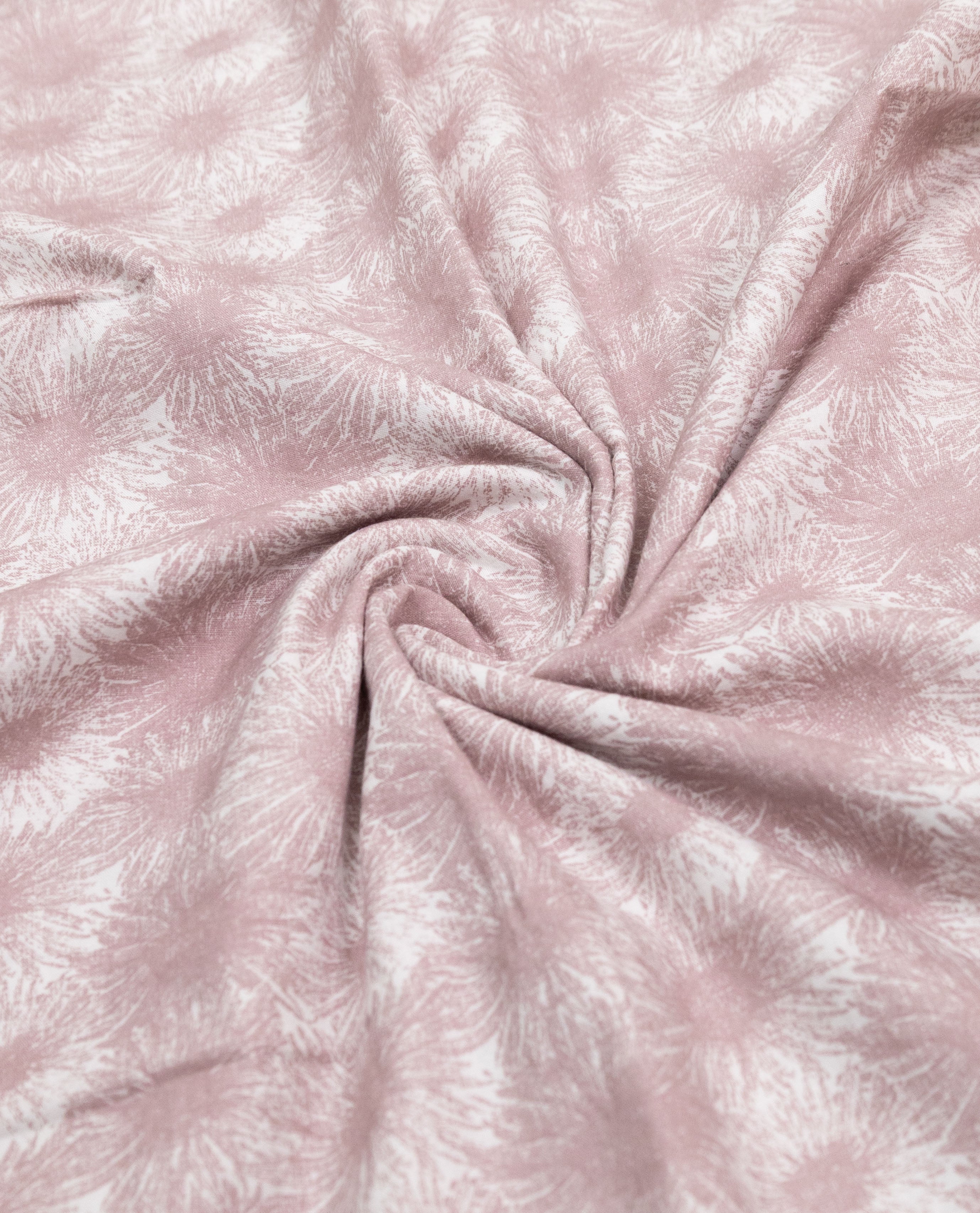 Dusty Pink White Botnical Burst Rida With Smart Lace & Floral 3D Work