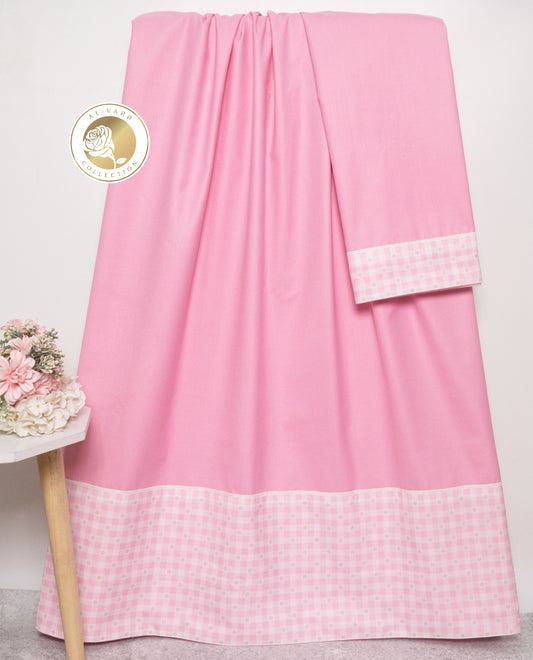 Baby Pink Ohbat Rida With Smart Printed Panel