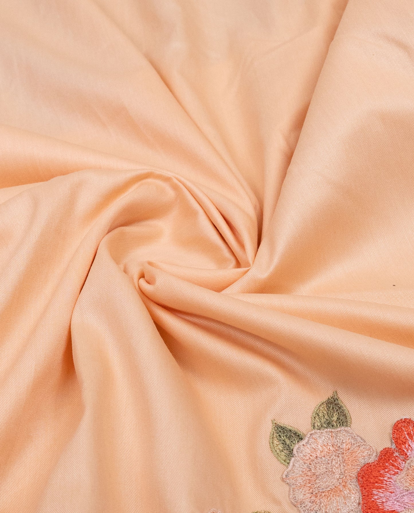 Peach Rida With Smart Floral Panel Pipin & Same Floral Embroidery Work