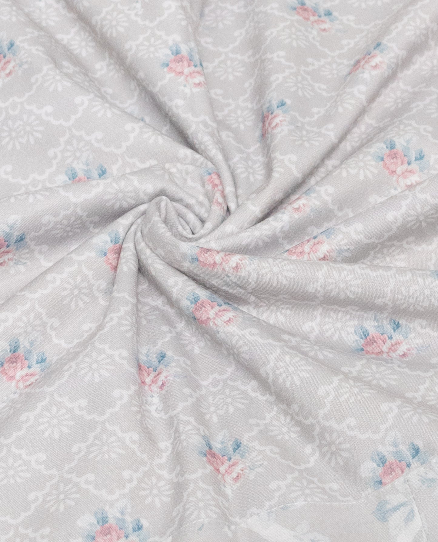 Beige Floral Print Rida With Smart Floral Print Panel & Floral Patta