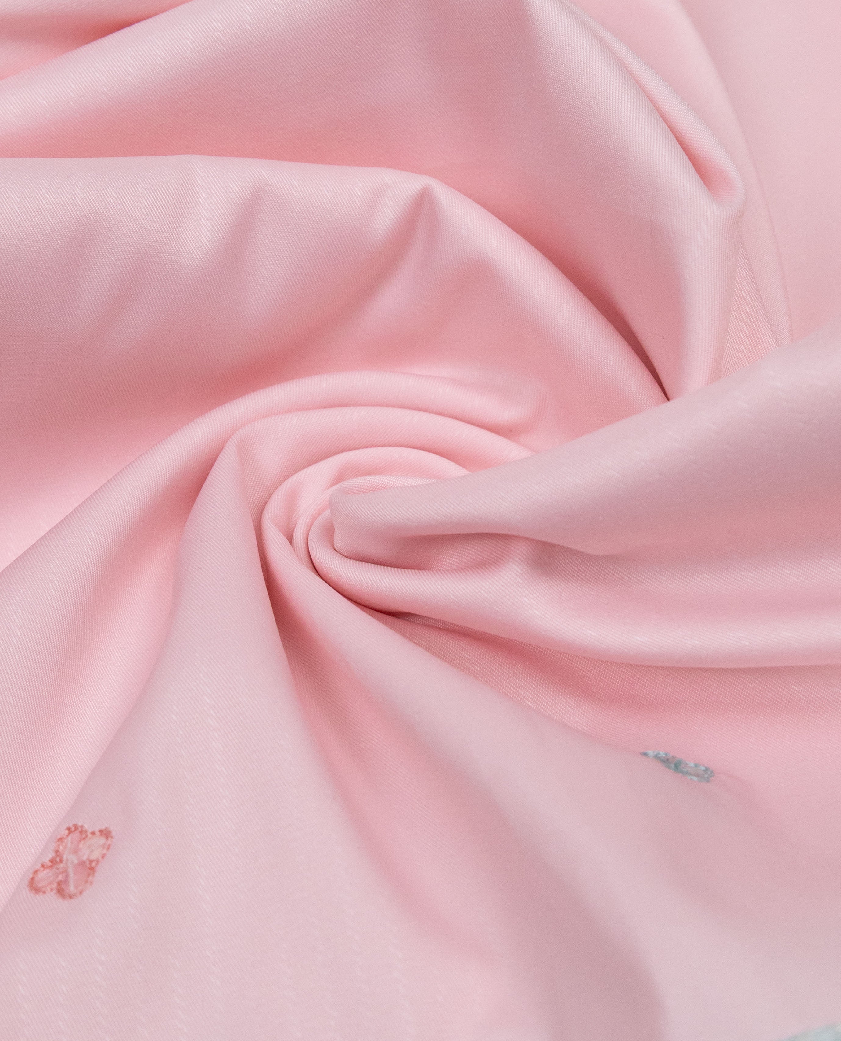 Baby Pink Rida With Smart Aari Work Border & Heavy Look Shining Lace