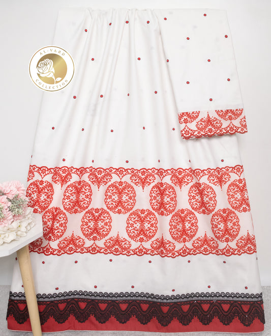 Off White Rida With Smarrt Red Lacing & All Over Embroidery Dots