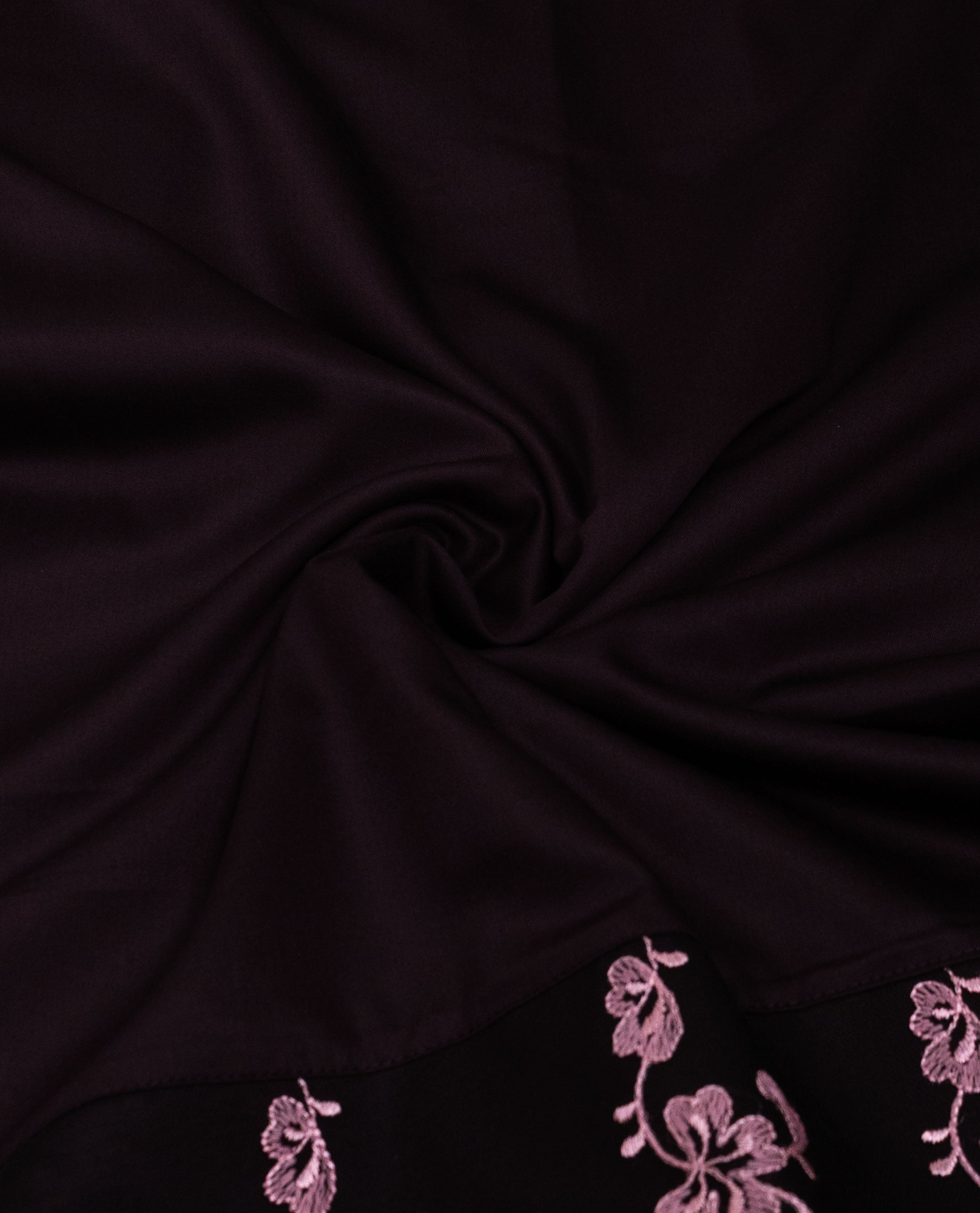 Dark Burgundy Rida With Smart Light Pink Floral Lace & Smart Look
