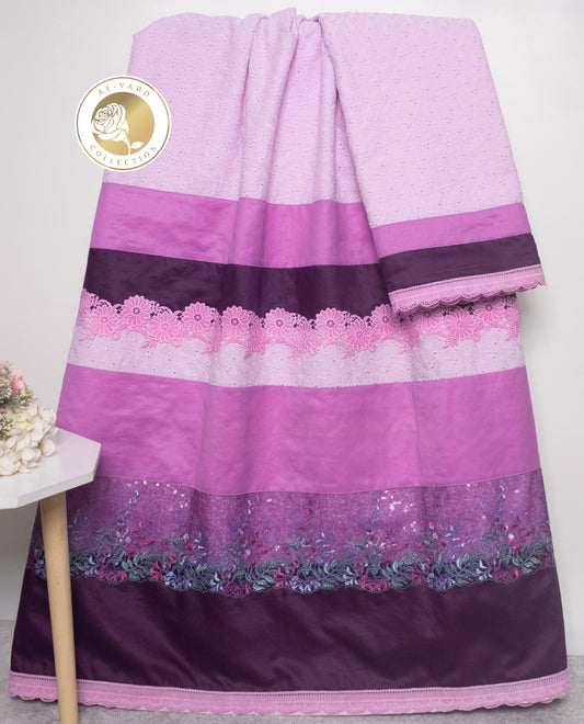 Light Purple Hakoba Rida With Smart Lace & Panel