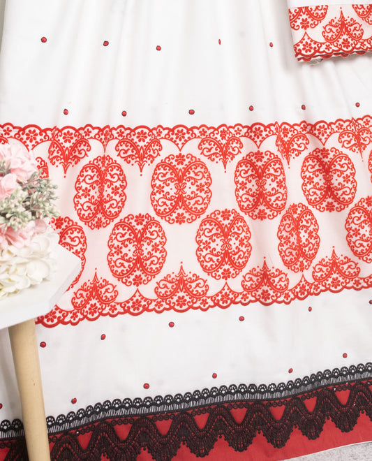 Off White Rida With Smarrt Red Lacing & All Over Embroidery Dots