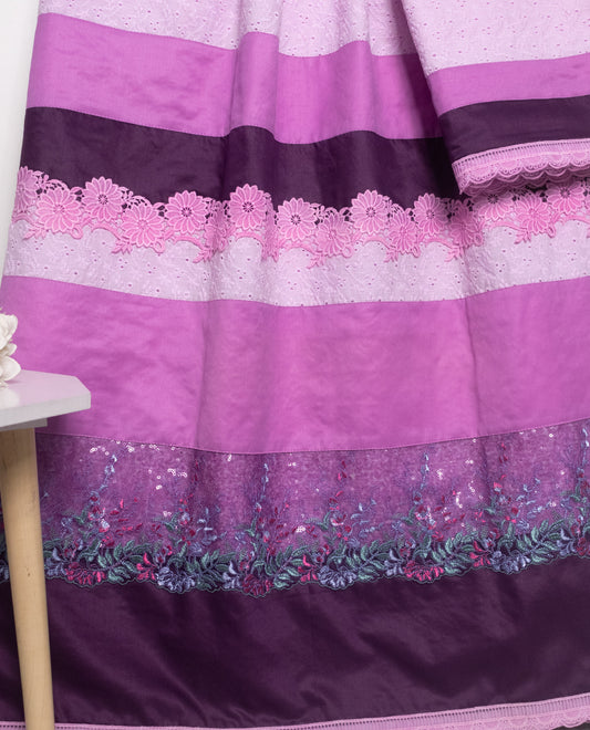 Light Purple Hakoba Rida With Smart Lace & Panel