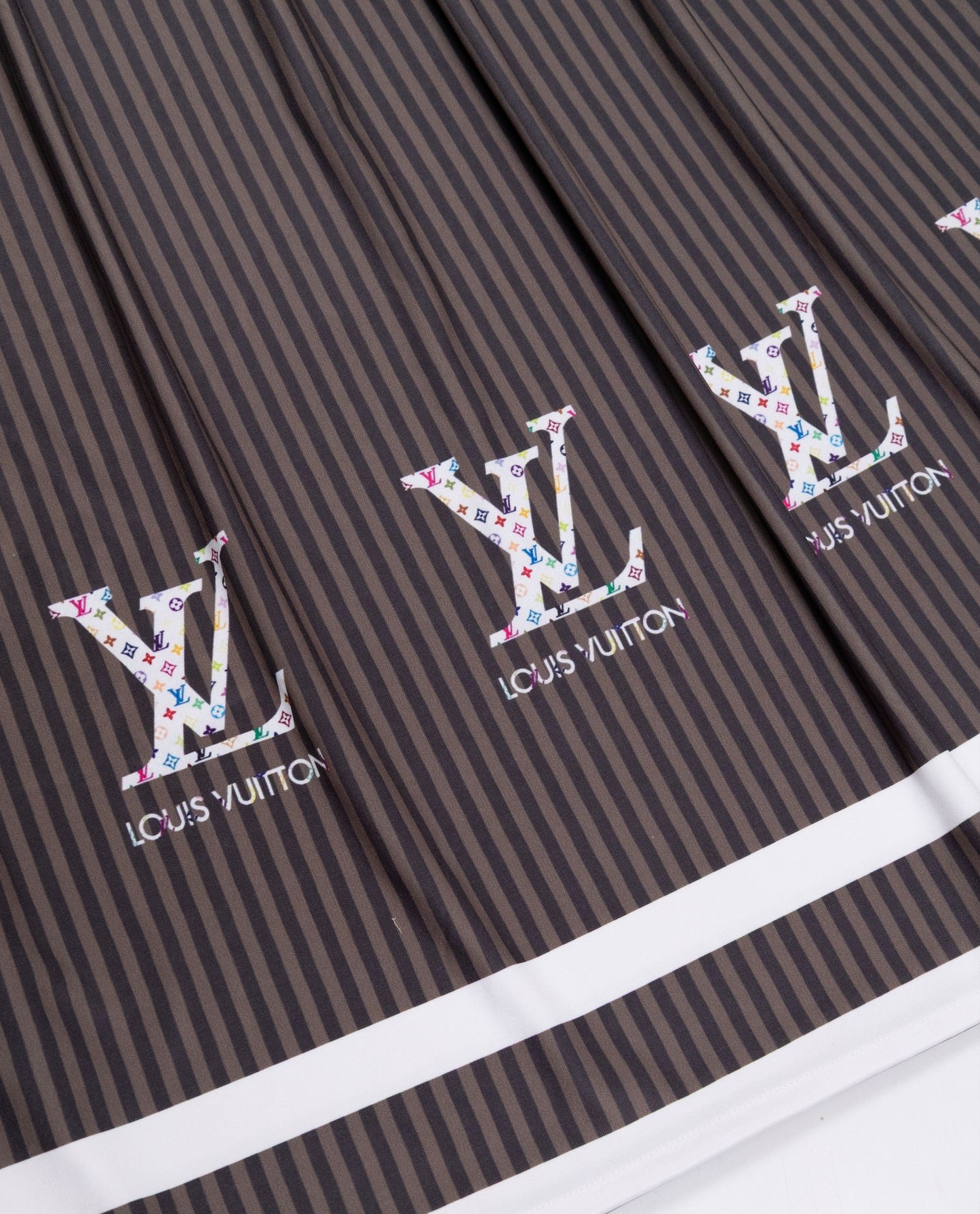 Dark Brown Lining Swim Wear With Louis Vuitton Logo Printed All Over