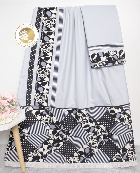Light Grey Rida With Smart Side Pattern & Fancy Design Panel