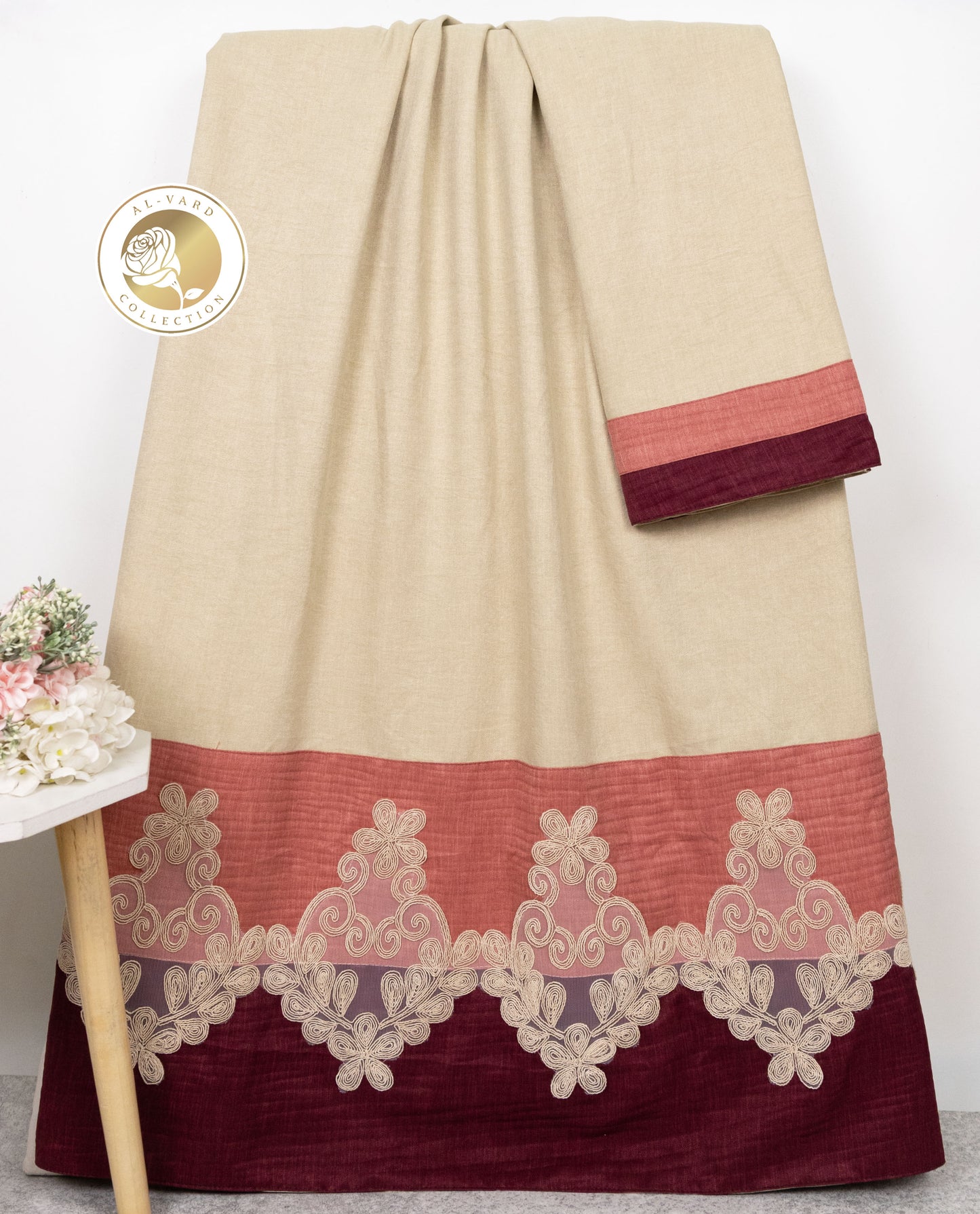 Beige Rida With Smart Dark Light Panel & Imported Lace
