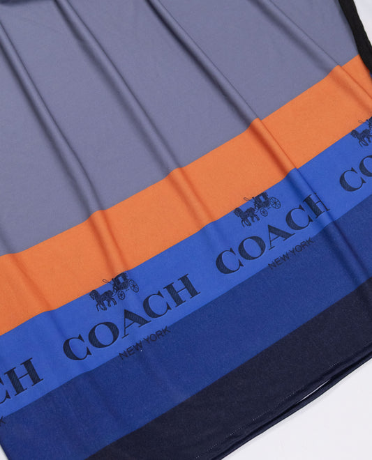 Stone Grey Swim Wear Rida With Orange & Blue Lining Printed & Coach Newyork With Symbol