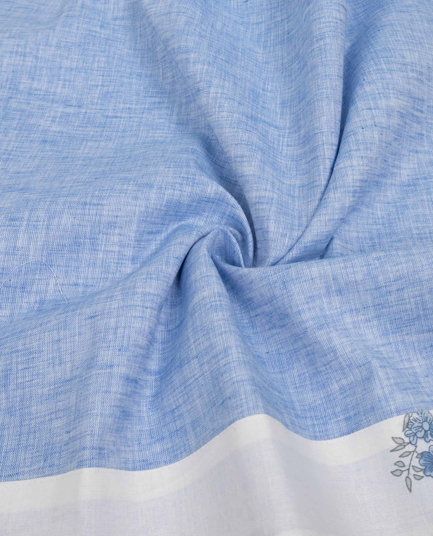 Powder Blue Rida With Smart White Floral Print Panel