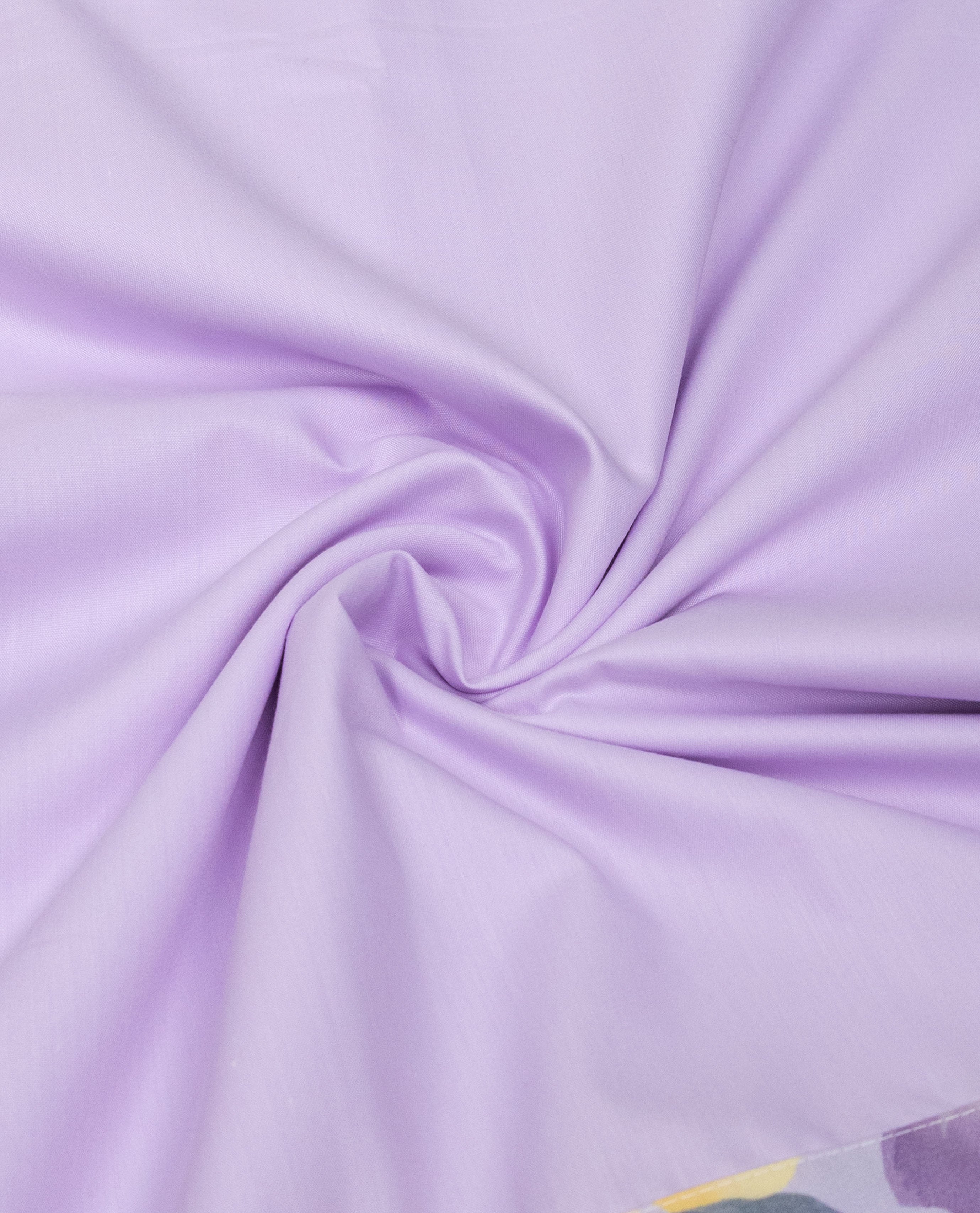Lilac Rida With Smart Floral Printed Panel & Plain Two Color Belt