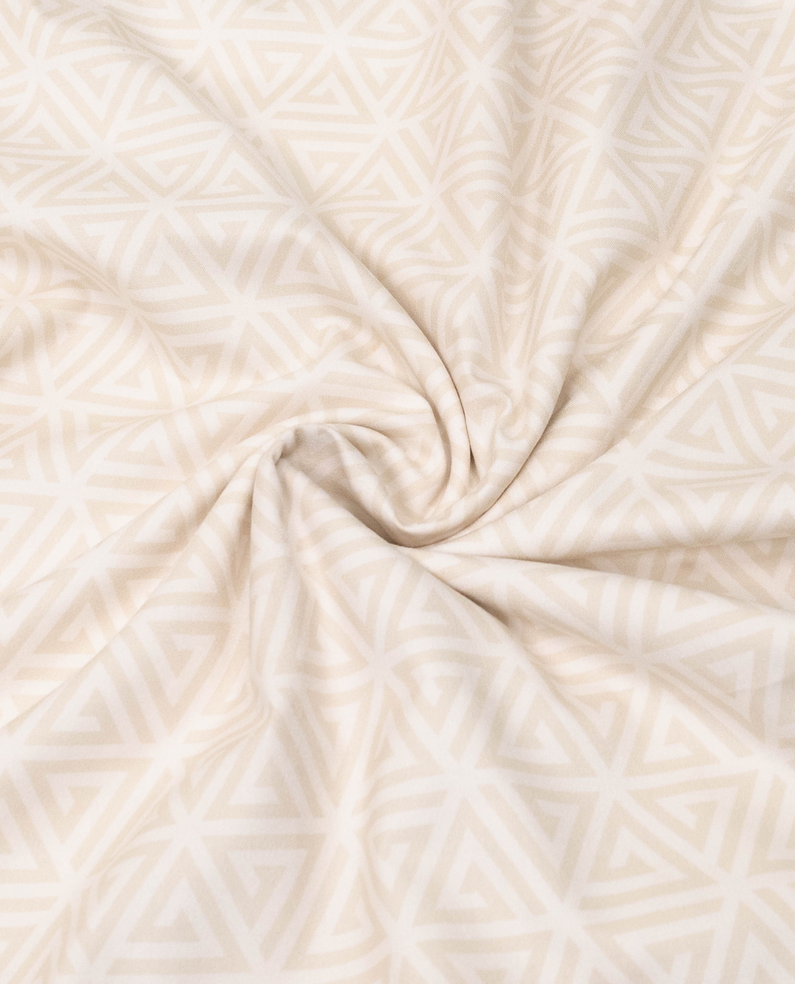 Light Beige Self Print Rida With Smart Floral Panel & Smart Pipin
