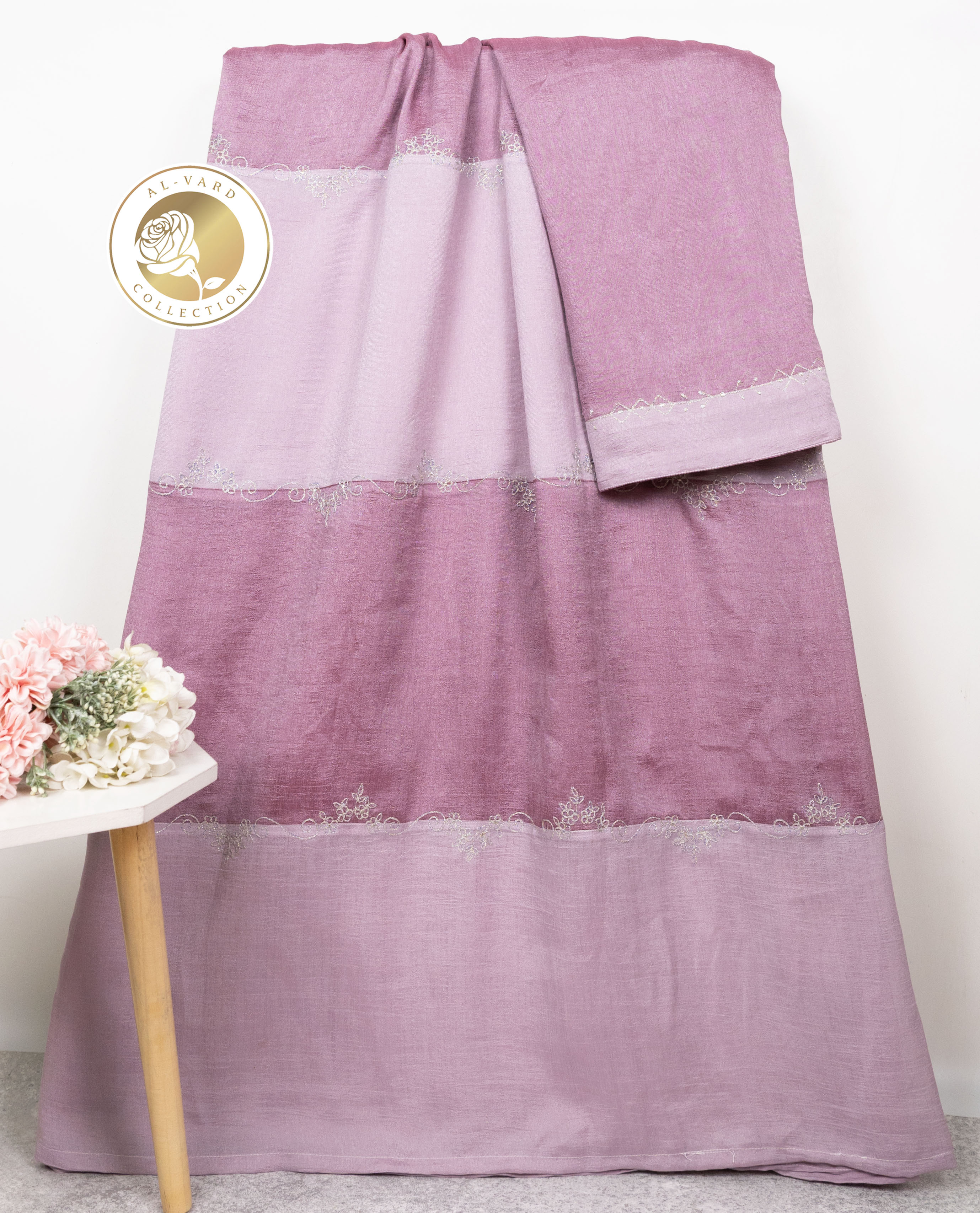 Opera Mauve Light Dark Shade 90 grm Silk Rida With Smart Border