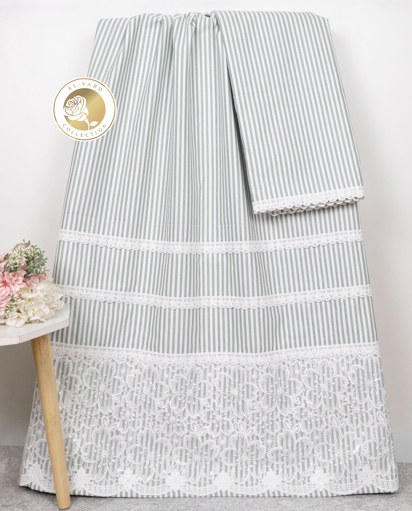 Grey White Lining Rida With Smart Floral Lacing