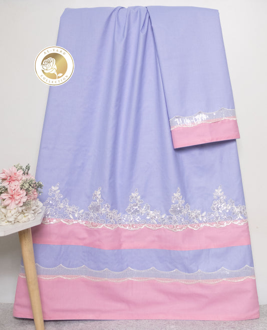 Lilac Rida With Smart Plain Panel & Smart White Lace
