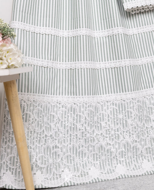 Grey White Lining Rida With Smart Floral Lacing