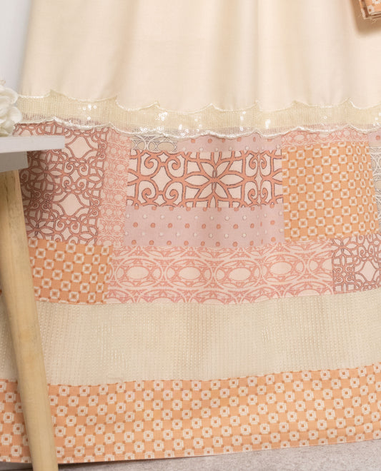 Creamy Yellow With Smart Design Panel & Smart Sequence Lace