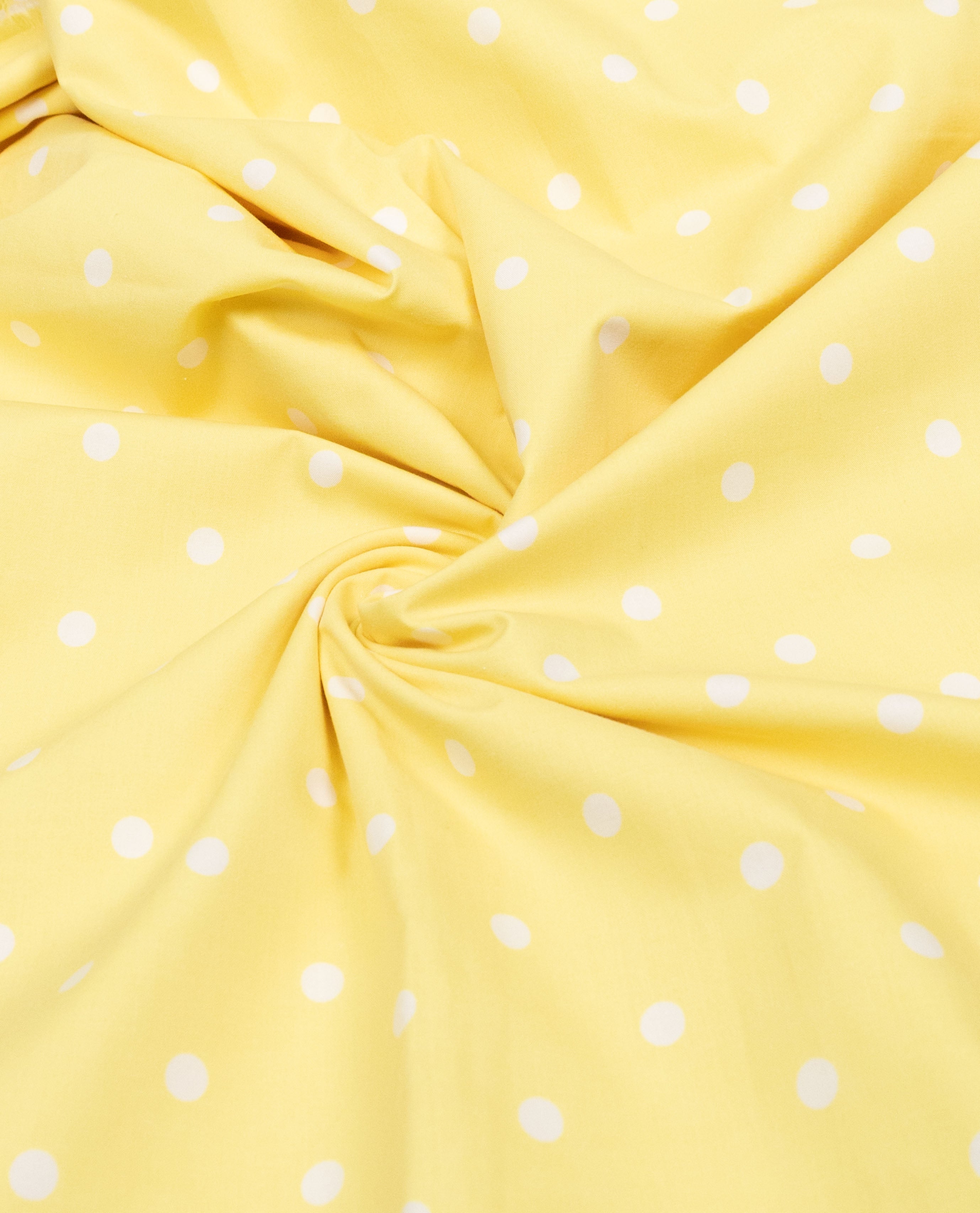 Chiffon Yellow White Dots Rida With Smart Sage Lining Panel & Floral Applique Aari Work