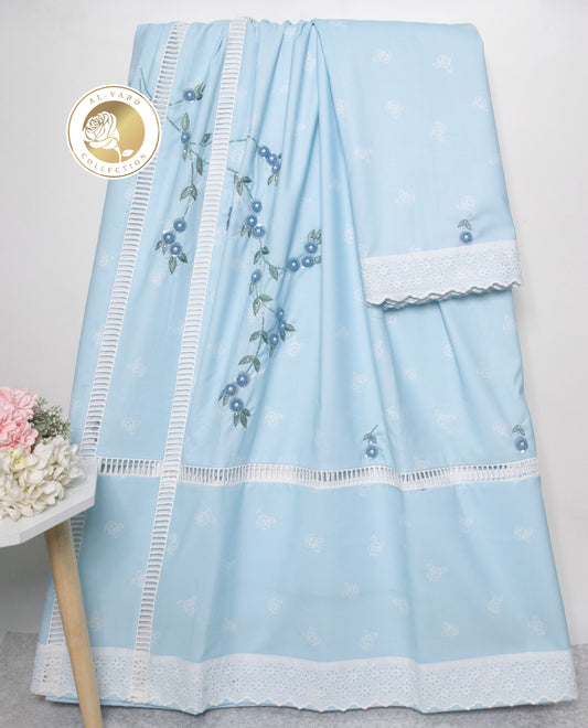 Light Blue Rida With Smart Lacing Panel & Floral Work
