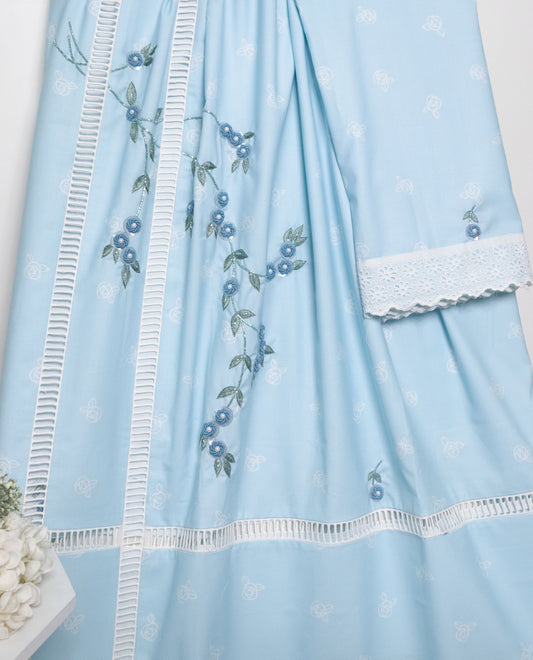 Light Blue Rida With Smart Lacing Panel & Floral Work
