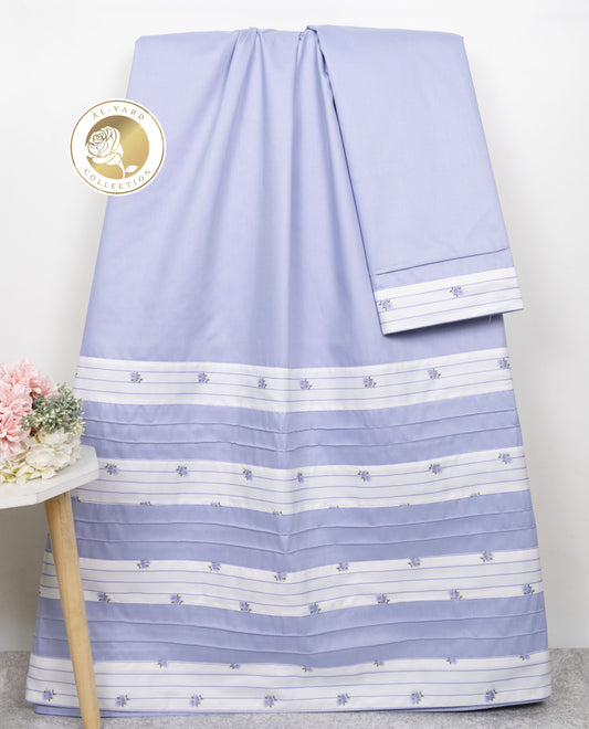 Periwinkle Blue Rida With Smart Floral Belt Pattern & Smart Pintex