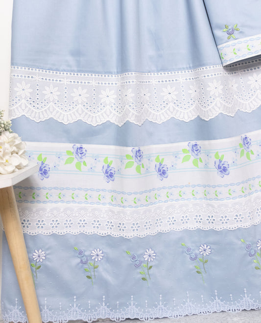 Powder Blue Rida With Smart Lacing & Smart Floral Panel