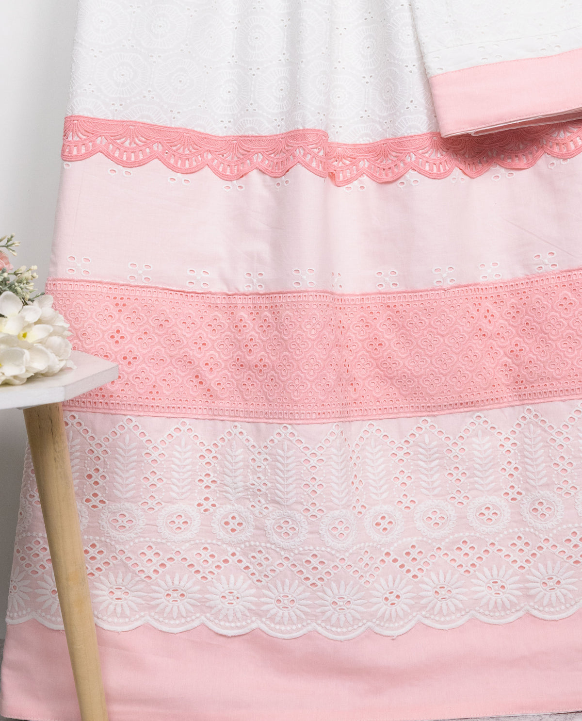 White Rida White Hakoba Rida With Peachish Pink Smart Lace & Panel-2850/- – AL ...