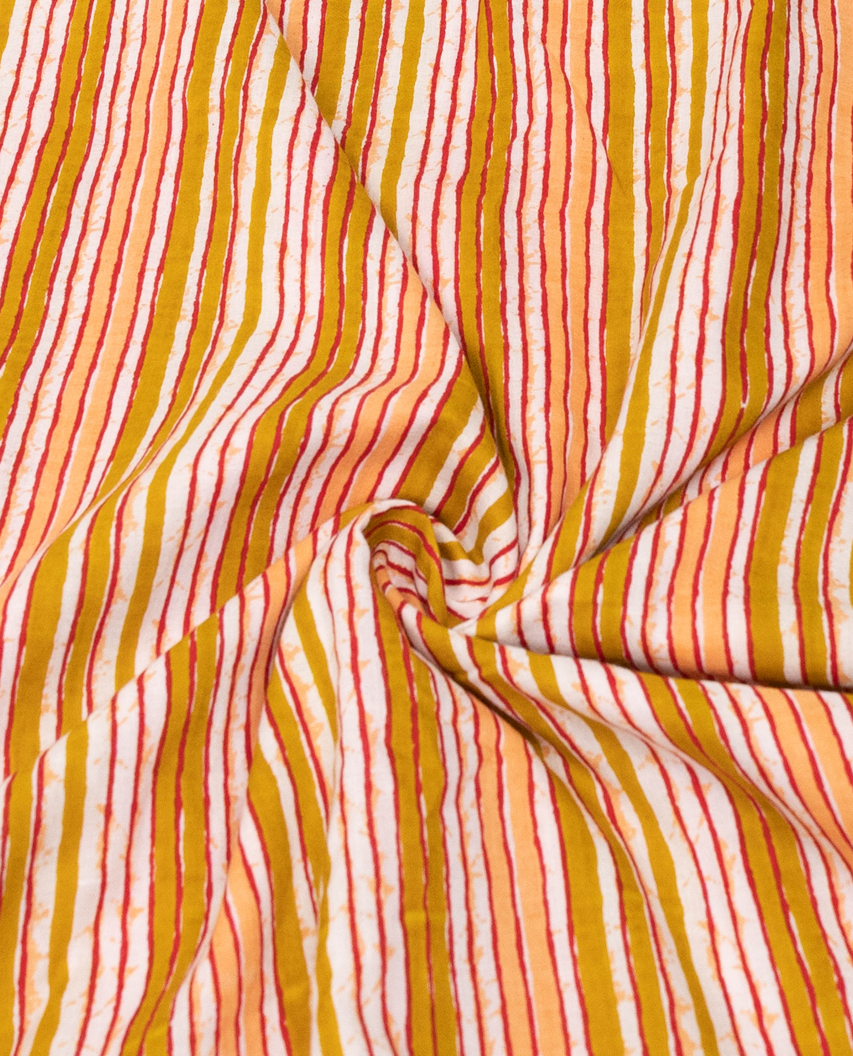 Multi Color Stripes Batik Rida With Dark Floral Printed Panel & Smart Lace