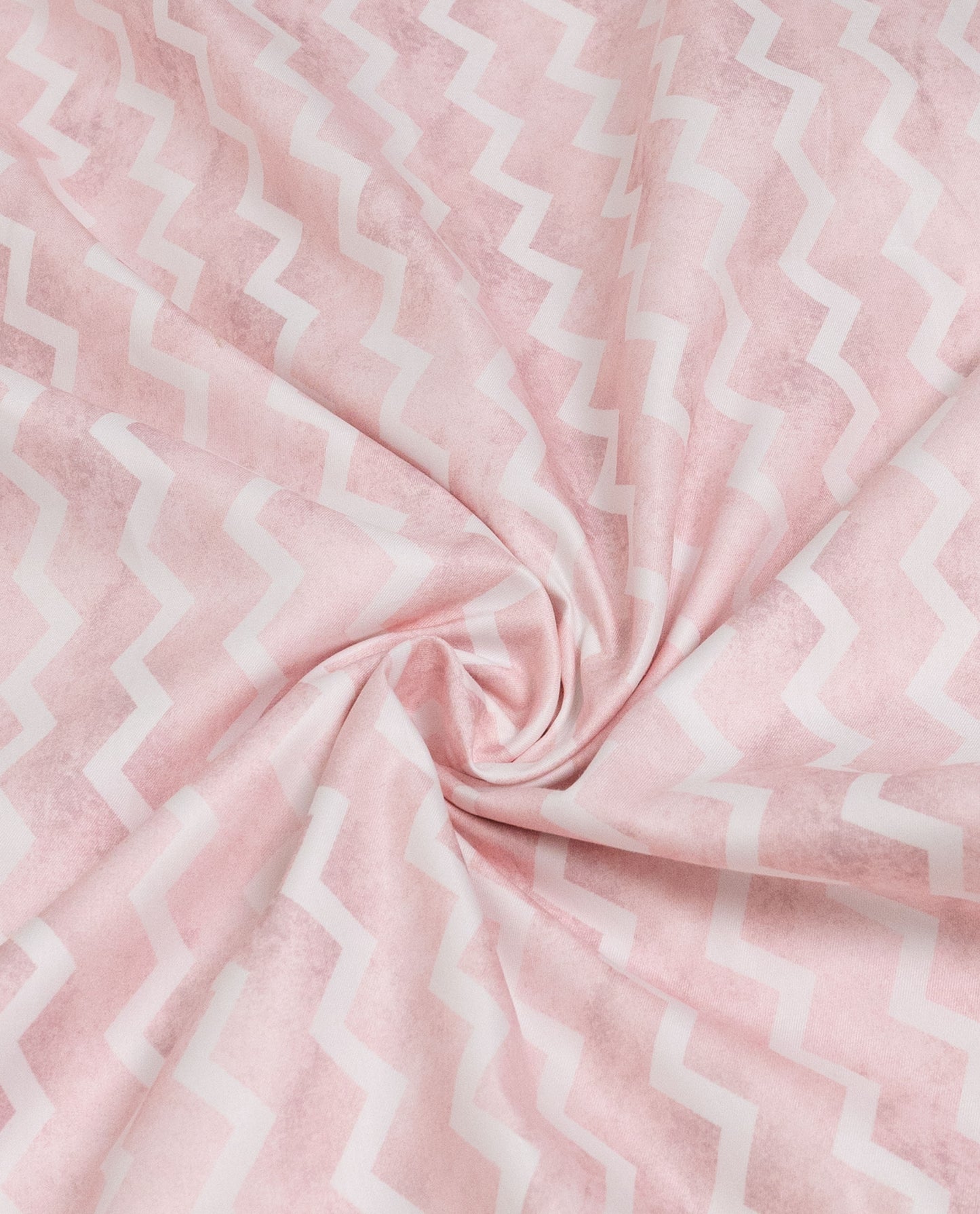 Light Pink Chevron Print Rida With Smart Floral Plain Panel Floral Embroidery & Floral Applique