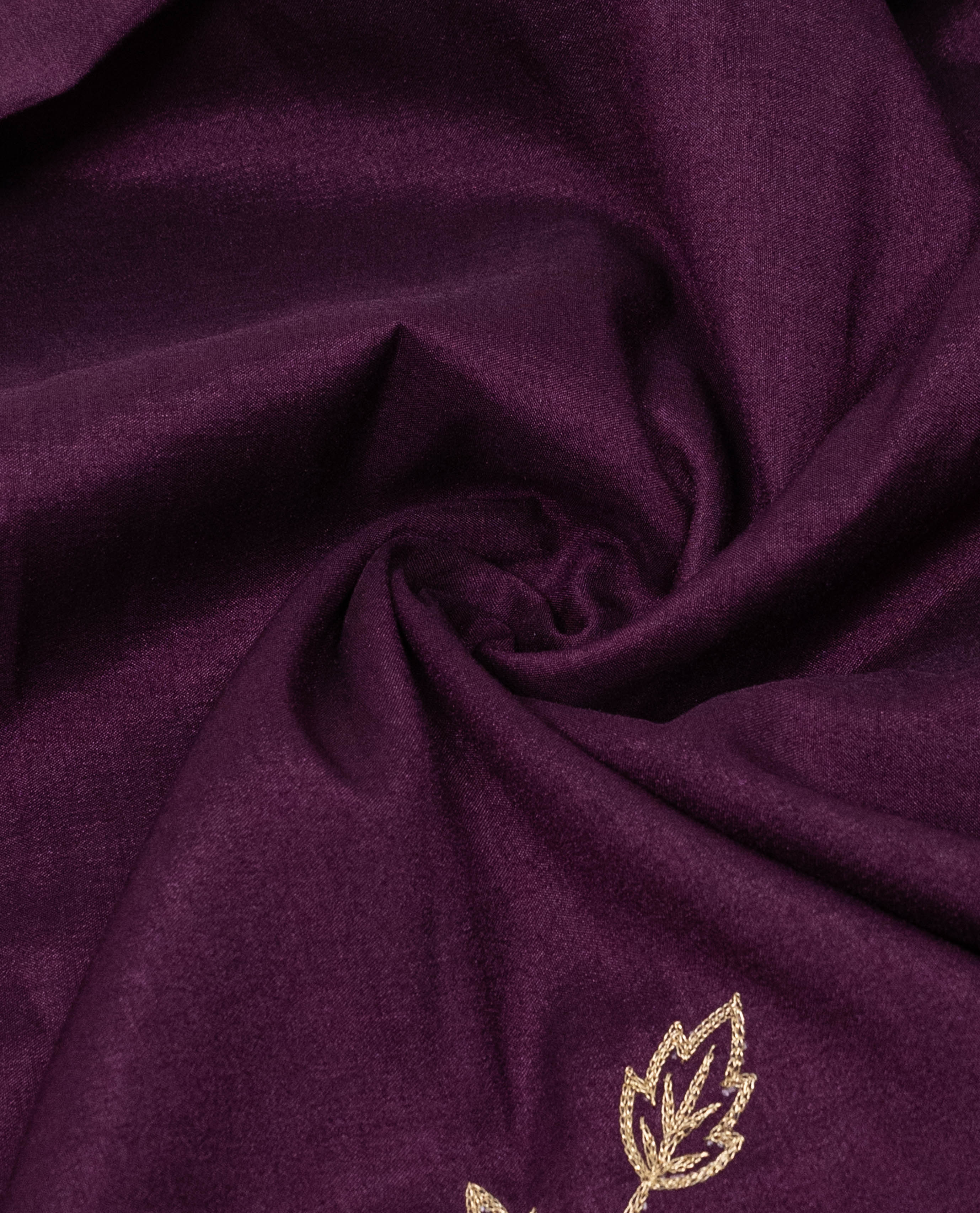 Deep Plum Rida With Heavy Look Panel Lace & Heavy Floral Aari Work All Over
