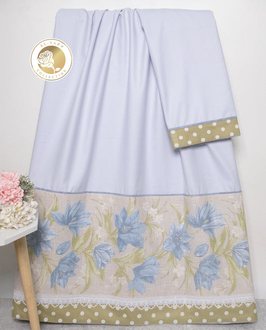 Light Grey Rida With Smart Floral Panel & Lace