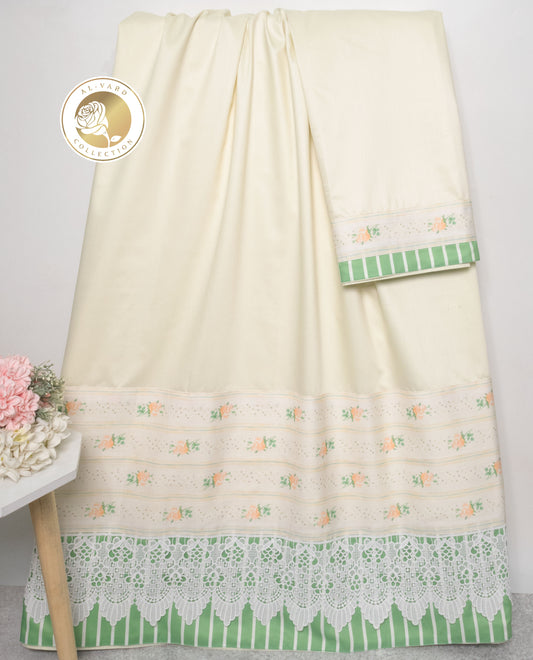 Lemon Yellow Rida With Smart Floral Panel & Lace