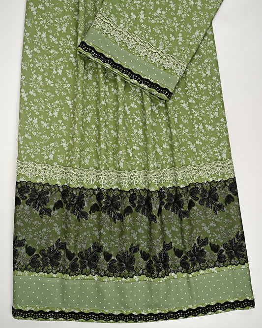 Dark Green Self Print Rida With Smart Dark Lacing