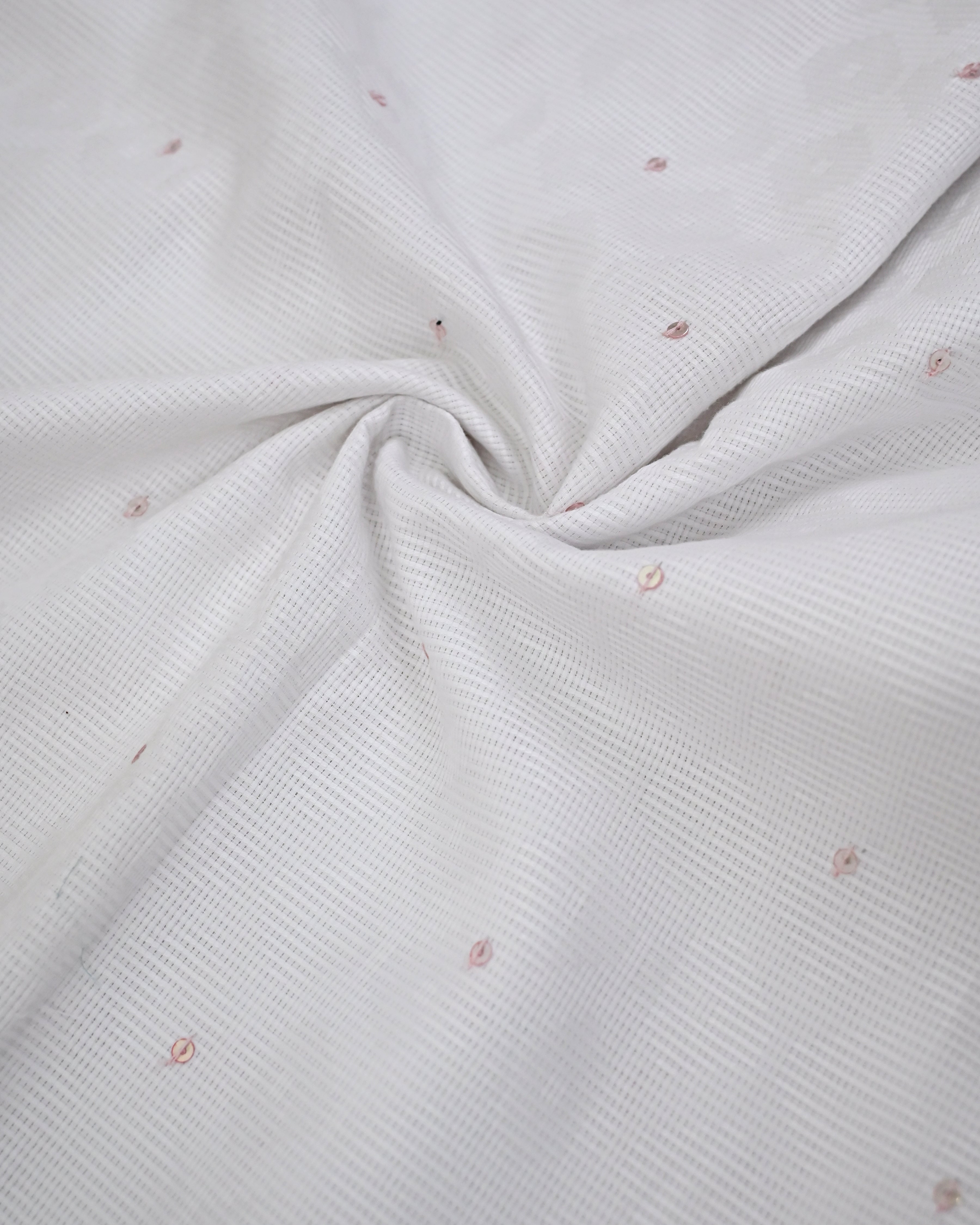 White All Over Tiki Rida With Cheks Panel & Smart Floral Decent Work