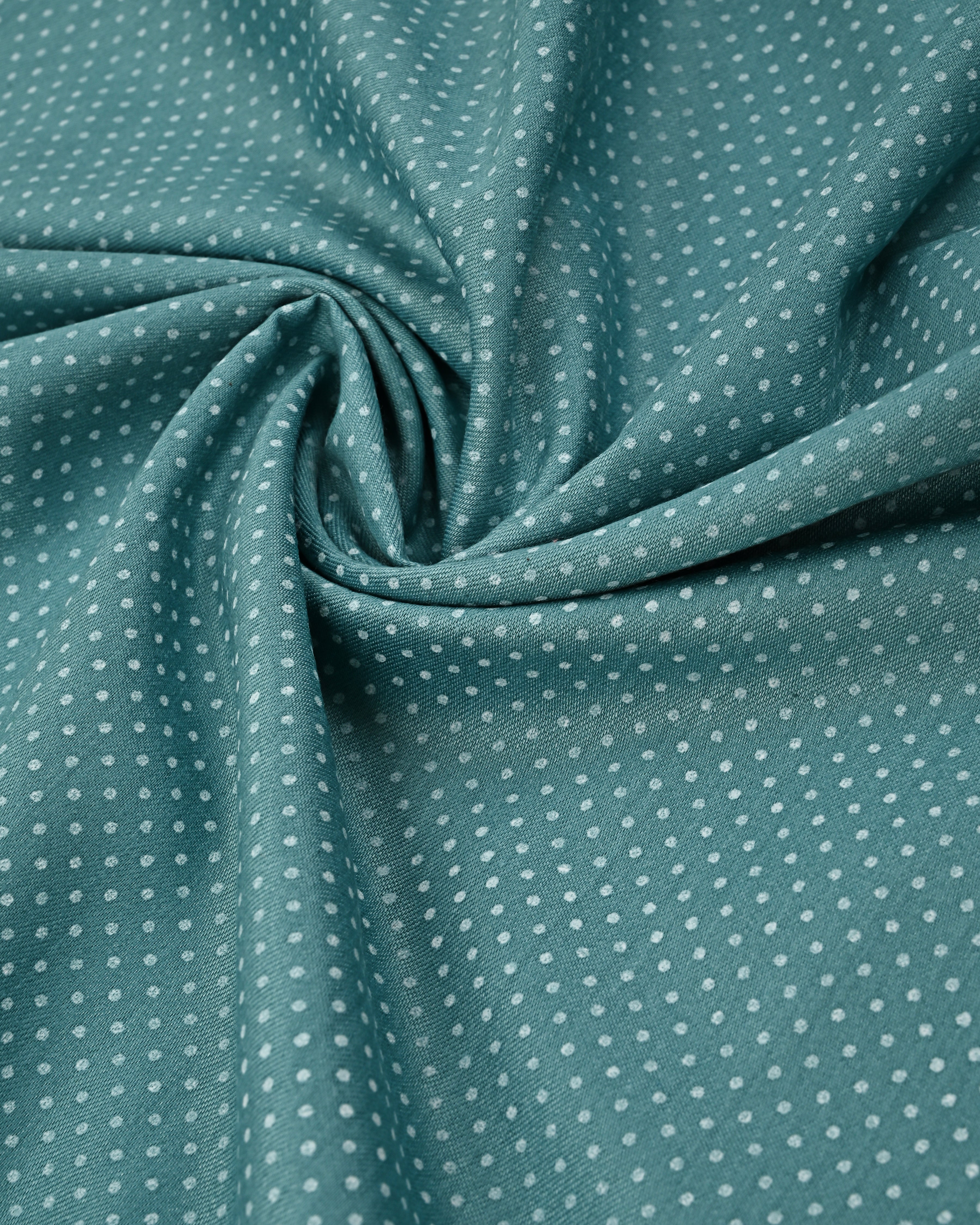 Teal White Dots Rida With Smart Floral Panel & Lace